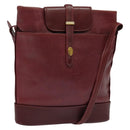 CARTIER Must Line Shoulder Bag Leather Bordeaux Gold Auth gh514-1