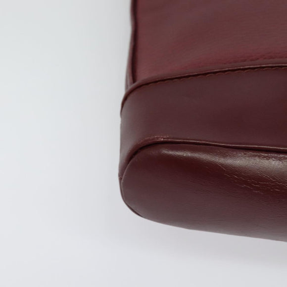 CARTIER Must Line Shoulder Bag Leather Bordeaux Gold Auth gh514