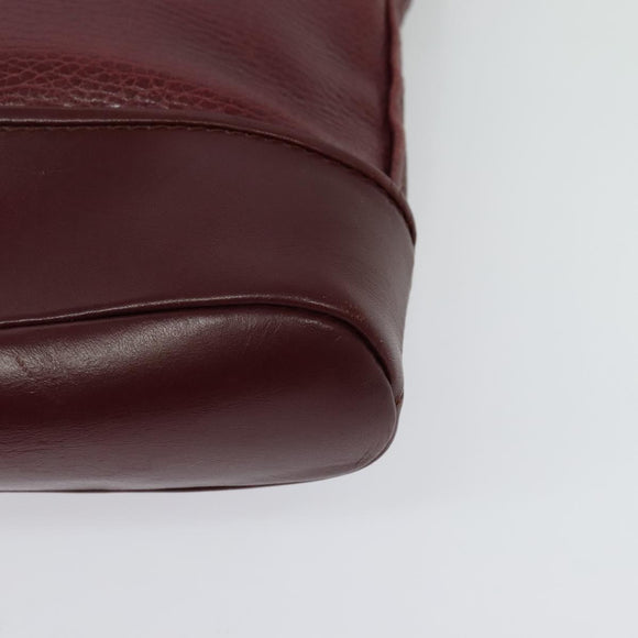 CARTIER Must Line Shoulder Bag Leather Bordeaux Gold Auth gh514