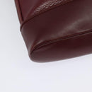 CARTIER Must Line Shoulder Bag Leather Bordeaux Gold Auth gh514-15