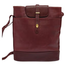 CARTIER Must Line Shoulder Bag Leather Bordeaux Gold Auth gh514-13