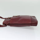 CARTIER Must Line Shoulder Bag Leather Bordeaux Gold Auth gh514-3