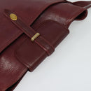 CARTIER Must Line Shoulder Bag Leather Bordeaux Gold Auth gh514-6