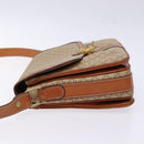 CELINE Macadam Canvas Shoulder Bag PVC Beige Gold Auth gh516-4