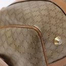 CELINE Macadam Canvas Boston Bag PVC Beige Gold Auth gh517-14
