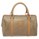 CELINE Macadam Canvas Boston Bag PVC Beige Gold Auth gh517-13