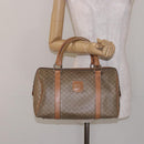 CELINE Macadam Canvas Boston Bag PVC Beige Gold Auth gh517-21