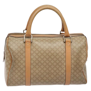 CELINE Macadam Canvas Boston Bag PVC Beige Gold Auth gh517 - 0