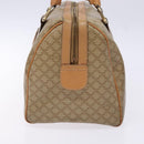 CELINE Macadam Canvas Boston Bag PVC Beige Gold Auth gh517-4