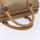 CELINE Macadam Canvas Boston Bag PVC Beige Gold Auth gh517-7