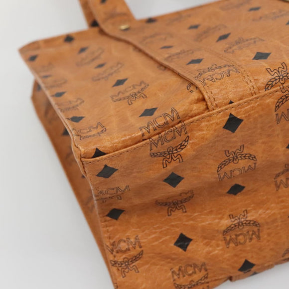 MCM Logogram Vicetos Shoulder Bag PVC Brown Gold Auth gh521