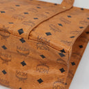 MCM Logogram Vicetos Shoulder Bag PVC Brown Gold Auth gh521-12