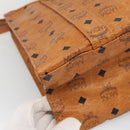 MCM Logogram Vicetos Shoulder Bag PVC Brown Gold Auth gh521-13