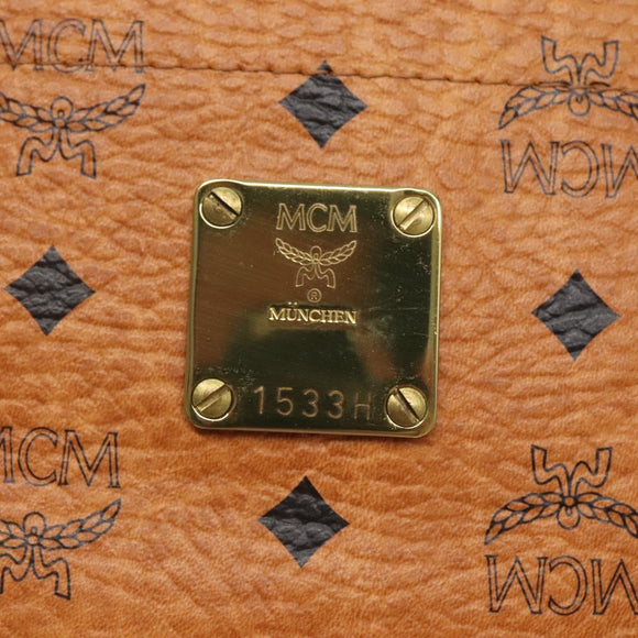 MCM Logogram Vicetos Shoulder Bag PVC Brown Gold Auth gh521