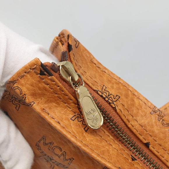 MCM Logogram Vicetos Shoulder Bag PVC Brown Gold Auth gh521