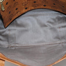 MCM Logogram Vicetos Shoulder Bag PVC Brown Gold Auth gh521-16