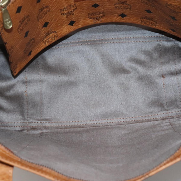 MCM Logogram Vicetos Shoulder Bag PVC Brown Gold Auth gh521