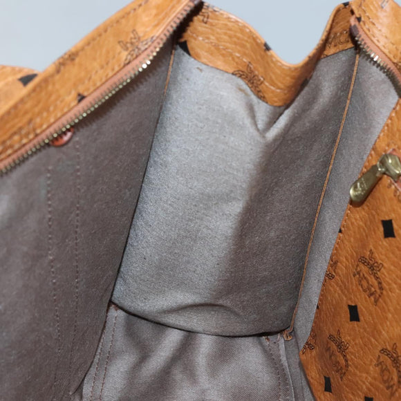 MCM Logogram Vicetos Shoulder Bag PVC Brown Gold Auth gh521