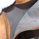 MCM Logogram Vicetos Shoulder Bag PVC Brown Gold Auth gh521-19