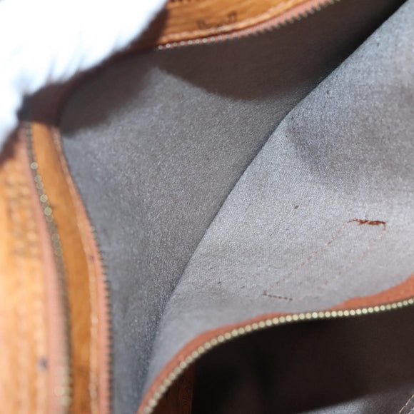 MCM Logogram Vicetos Shoulder Bag PVC Brown Gold Auth gh521