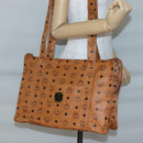 MCM Logogram Vicetos Shoulder Bag PVC Brown Gold Auth gh521-20