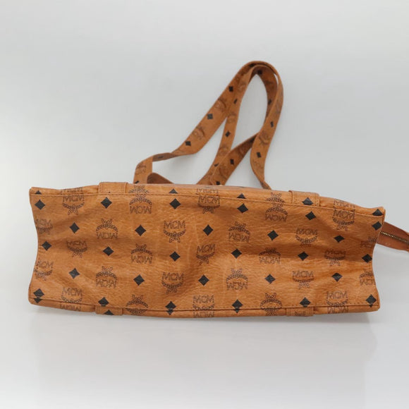 MCM Logogram Vicetos Shoulder Bag PVC Brown Gold Auth gh521