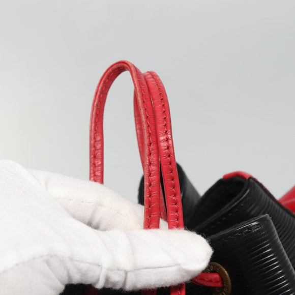LOUIS VUITTON Epi Noe Shoulder Bag Bicolor Black Red M44017 LV Auth gh522