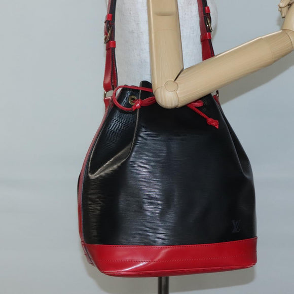 LOUIS VUITTON Epi Noe Shoulder Bag Bicolor Black Red M44017 LV Auth gh522