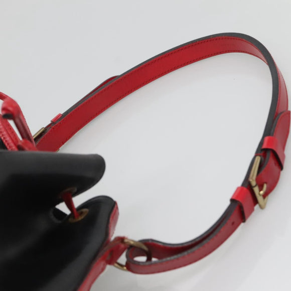LOUIS VUITTON Epi Noe Shoulder Bag Bicolor Black Red M44017 LV Auth gh522