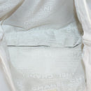 CHANEL COCO Mark Tote Bag No.5 Canvas White Silver CC Auth gh524-17