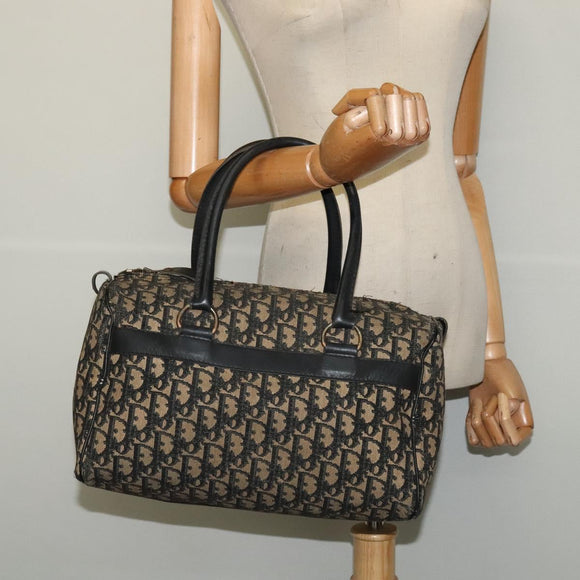 Christian Dior Trotter Canvas Boston Bag Navy Auth gh526