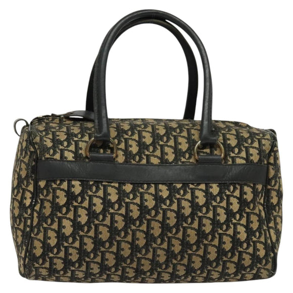 Christian Dior Trotter Canvas Boston Bag Navy Auth gh526