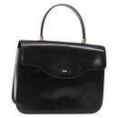 BALLY Hand Bag Leather Black Gold Auth gh533-1