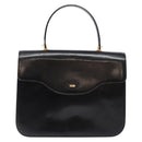 BALLY Hand Bag Leather Black Gold Auth gh533-2