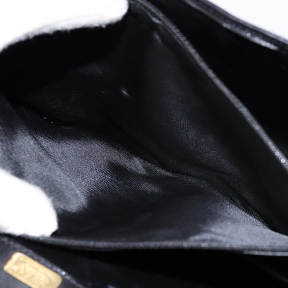 BALLY Hand Bag Leather Black Gold Auth gh533