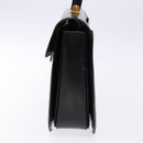 BALLY Hand Bag Leather Black Gold Auth gh533-4