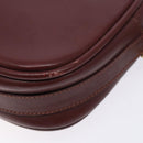 CARTIER Must Line Shoulder Bag Leather Bordeaux Gold Auth gh535-9