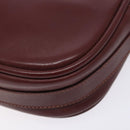 CARTIER Must Line Shoulder Bag Leather Bordeaux Gold Auth gh535-15