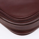CARTIER Must Line Shoulder Bag Leather Bordeaux Gold Auth gh535-16