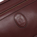 CARTIER Must Line Shoulder Bag Leather Bordeaux Gold Auth gh535-17