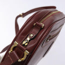 CARTIER Must Line Shoulder Bag Leather Bordeaux Gold Auth gh535-10