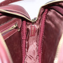 CARTIER Must Line Shoulder Bag Leather Bordeaux Gold Auth gh535-18