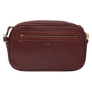 CARTIER Must Line Shoulder Bag Leather Bordeaux Gold Auth gh535-13