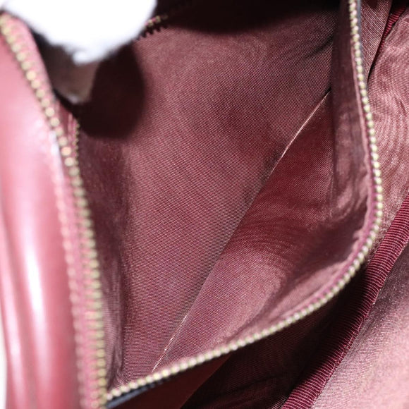 CARTIER Must Line Shoulder Bag Leather Bordeaux Gold Auth gh535