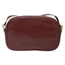 CARTIER Must Line Shoulder Bag Leather Bordeaux Gold Auth gh535-2