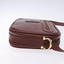 CARTIER Must Line Shoulder Bag Leather Bordeaux Gold Auth gh535-3