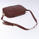 CARTIER Must Line Shoulder Bag Leather Bordeaux Gold Auth gh535-7