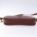 CARTIER Must Line Shoulder Bag Leather Bordeaux Gold Auth gh535-5