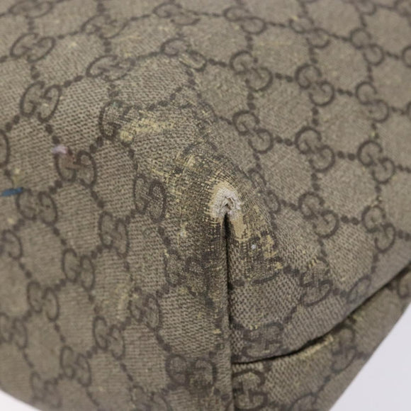 GUCCI GG Supreme Web Sherry Line Tote Bag PVC Beige Red 211134 Auth gh538