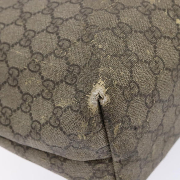 GUCCI GG Supreme Web Sherry Line Tote Bag PVC Beige Red 211134 Auth gh538